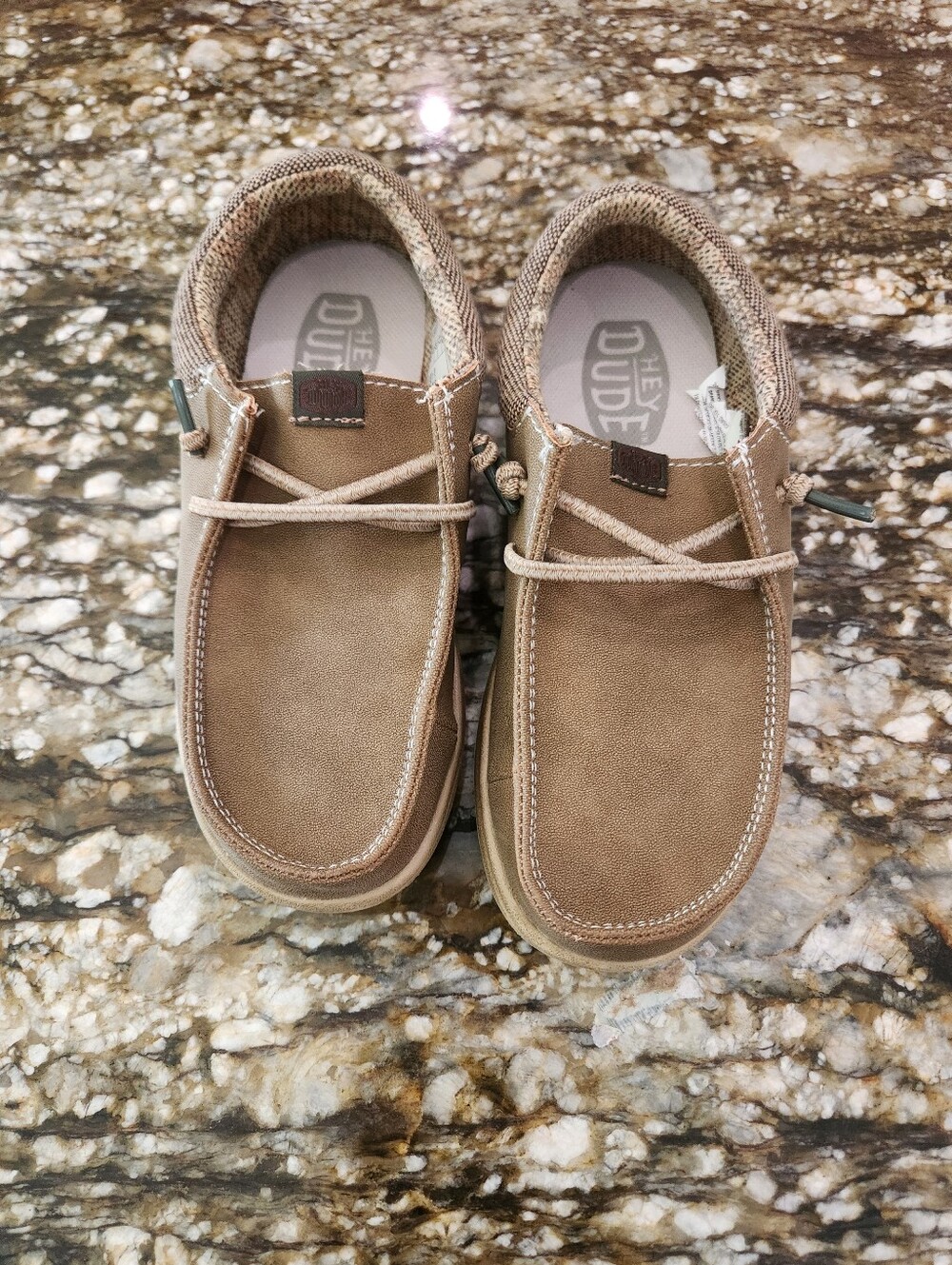 Hey Dude Boys Brown Suede Casual Moccasin Shoe